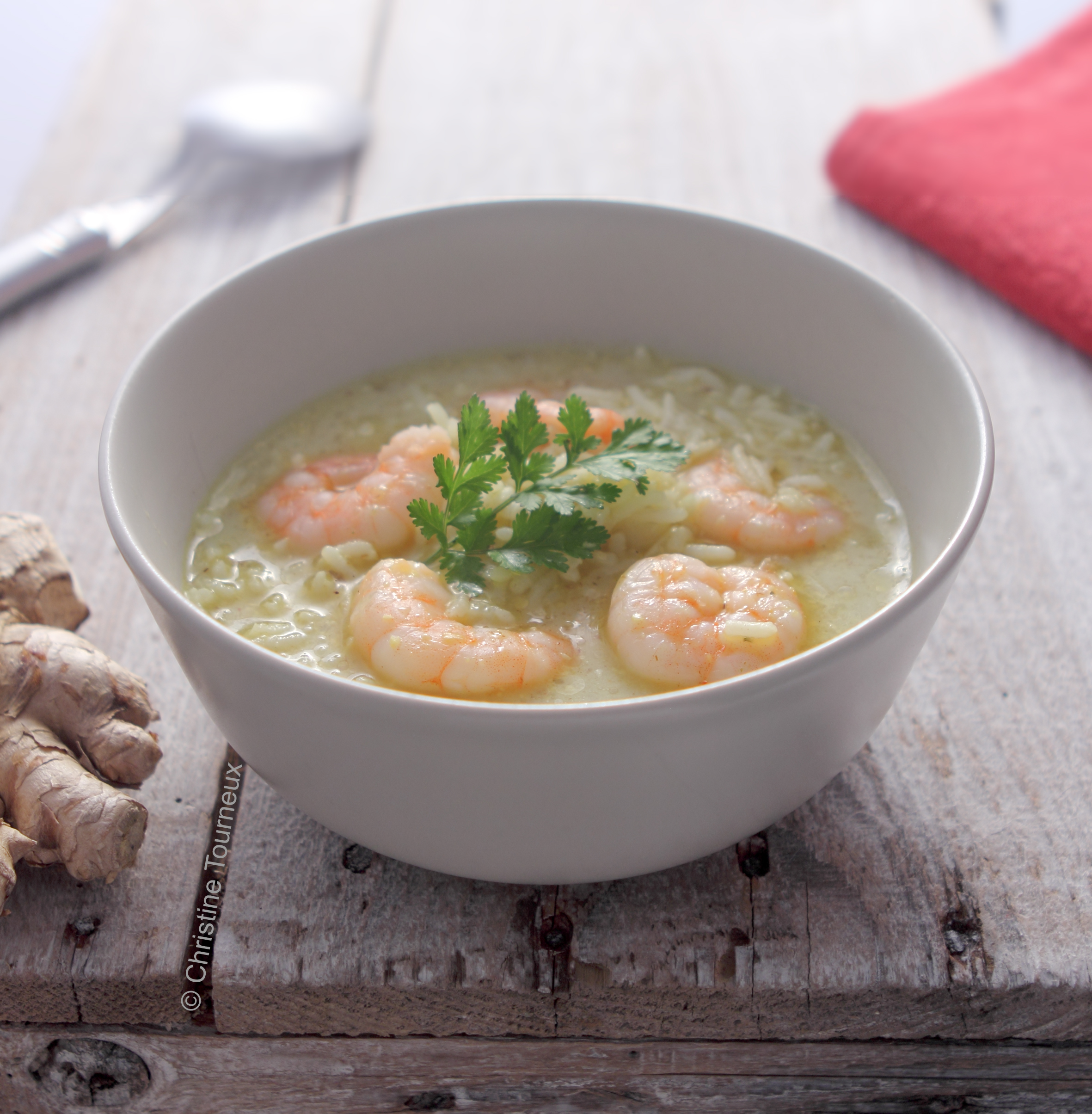 Bouillon thérapeutique -variante avec crevette, lait de coco