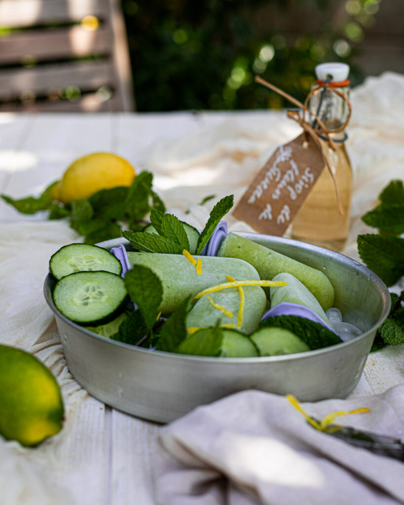 Bâtonnets de glace au sirop de sureau