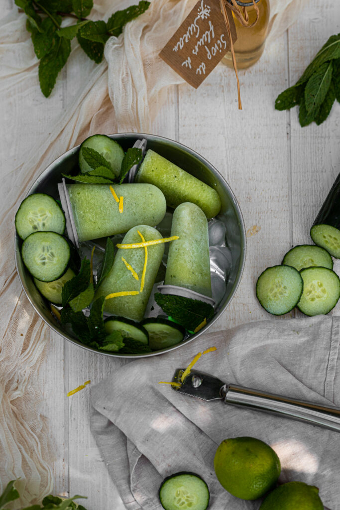 Bâtonnets de glace au sirop de sureau